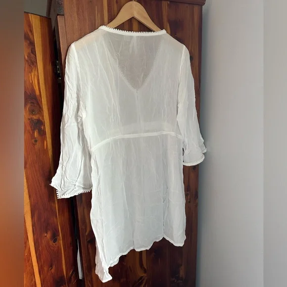 Seraphine Ivory Maternity Kaftan Swim Cover-Up - Picture 3 of 5